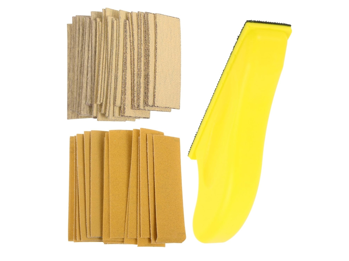 Kit De Bloco De Lixa Para Marcenaria, Lixa E Cabo Ergonômico