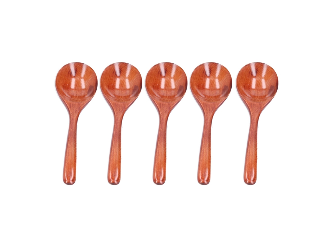 Colheres de Madeira LAXISCREED Longas para Cozinha 5pcs