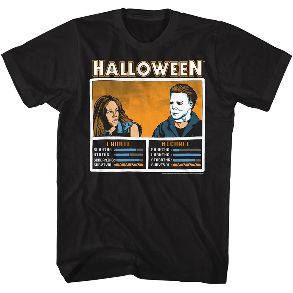 Rockinstone Halloween Movie Face Off No Knives Black Adult T-shirt Size:xxl