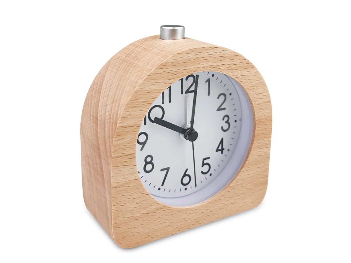 Despertador Analógico Silencioso A Pilhas,design Retro Em Madeira,luz Noturna Para Viagem,relógio De Ponteiros Clássico Com Soneca,ideal Btforus