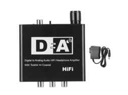 Conversor Digital Para Analógico De Áudio Fibra Coaxial Com Saída 3.5mm Plug Us Preto 100‑240v