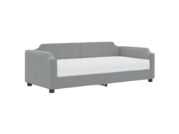Sofá cama com Colchão 80x200 Cm Tecido Cinzento claro MAISON EXCLUSIVE