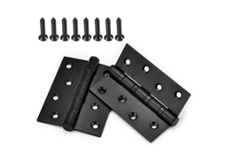 2 Bisagras De Porta De Armário Em Aço Inoxidável Com Rolamentos De Bola E Parafusos Preto 100x75mm