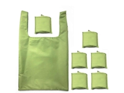 Conjunto de 5 Sacolas de Compras Ecológicas e Dobráveis ​​para Armazenamento, Bolsa de Viagem Reciclada GOKOCO