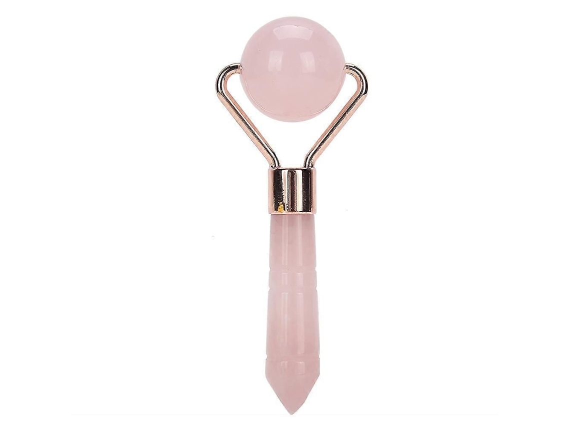 Massageador Facial de Quartzo Rosa com Rolo para Firmeza, Lifting e Antirrugas. GOKOCO