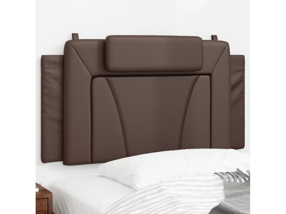 Vidaxl Almofadão De Cabeceira Viana 100 Cm Couro Artificial Castanho