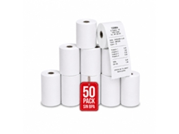 Papel Térmico 57x55 Mm 60 G/m² 23,5 M Pacote 50 Rolos Impressão Rápida e Nítida para Pos, Bilhetes e Recibos COM FORT HOUSE