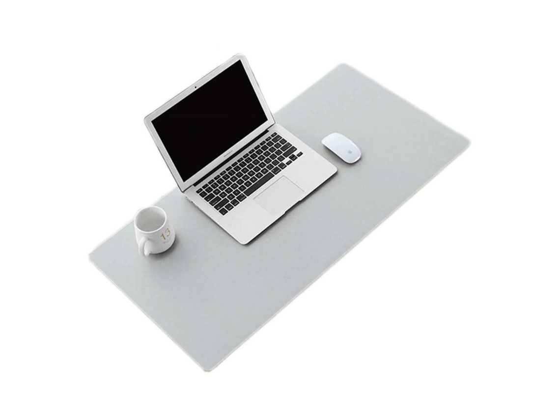 Tapete De Mesa 80x40cm Em Couro Pu Cinza, Protetor De Mesa Elegante E Sofisticado Que Combina Perfeitamente Com Casa E Com O Escritório
