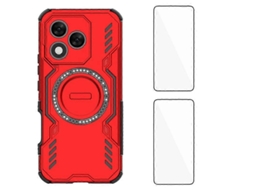 Capa Magnética Tkdaddy Para Honor 400 Lite 5g Wanlonfeng Dj Series Pc Tpu Com 2 Películas De Vidro Temperado Vermelho