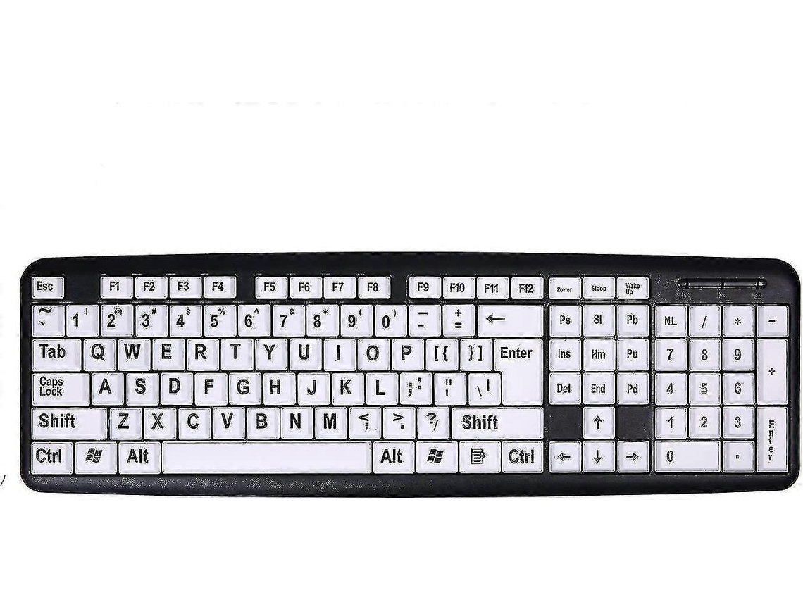 Teclado Com Fio Com Letras Grandes Teclado Com Teclas Grandes Teclados Usb Para Deficientes Visuais Everley891