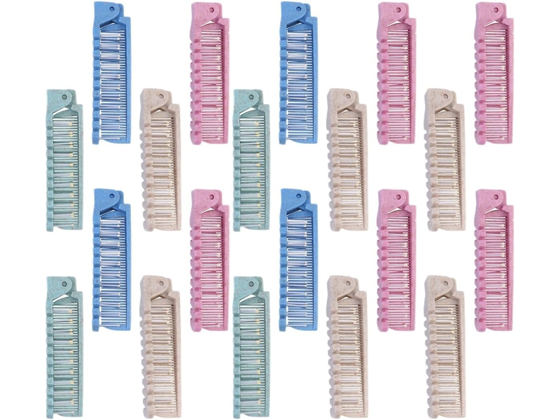 Conjunto de 20 Pentáculos Duplos de Plástico para Viagem, Ideais para Camping e Penteados.