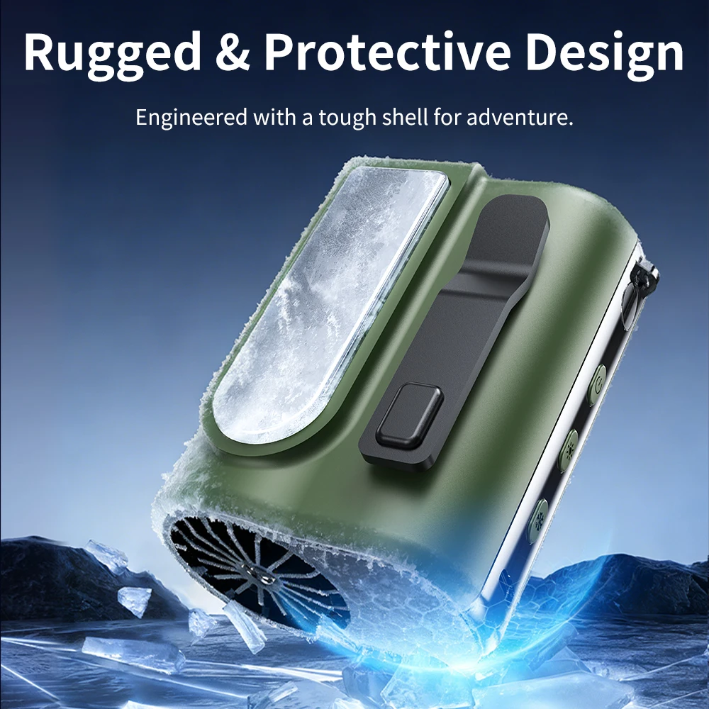 (verde) Mini Ventilador Multifuncional De Parede Para Exterior, 7000mah, Tipo C, Para Refrigeração.