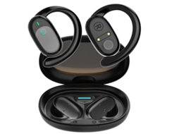 Fones de ouvido sem fio, condução óssea, com ganchos, à prova d'água, microfone, preto JIAPEI