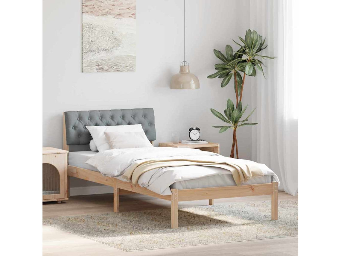 Vidaxl Estrutura Da Cama Marrom E Cinza Claro 90 X 200 Cm
