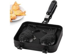 Máquina de waffle taiyaki japonesa, antiaderente, aço inox, painel de cozimento 2 lados com S/MARCA