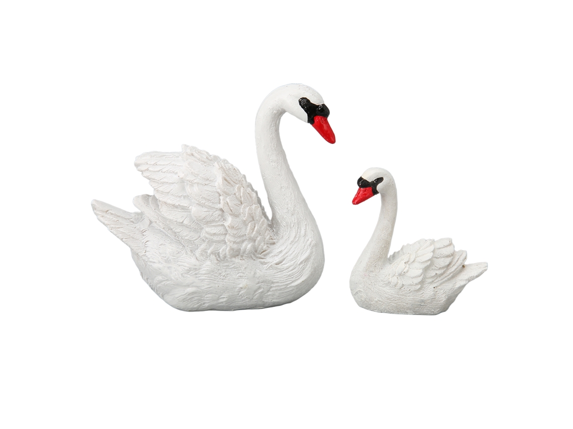 Ornamentos Cisne Casal em Resina Decorativos Presente