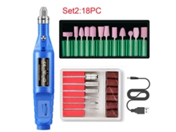 Conjunto De Máquina De Furadeira De Unha Portátil, Lixa Elétrica Para Manicure, Azul Slowmoose