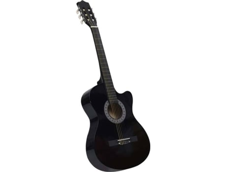 vidaXL Guitarra clássica cutaway com 6 cordas 38" preto