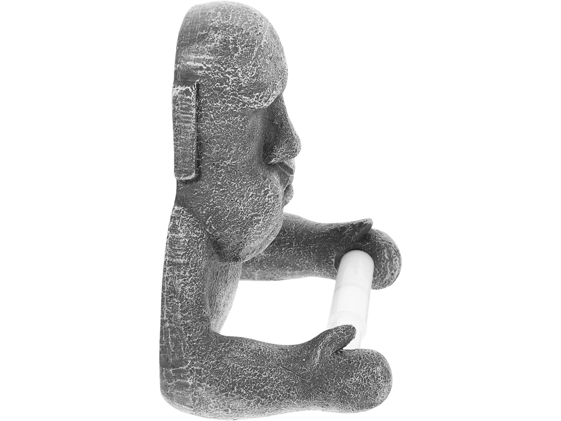 Porta papel Higiênico Criativo em Resina no Formato de Estátua Moai Suporte para Papel Toalha Confiável e Durável SFUSHOS