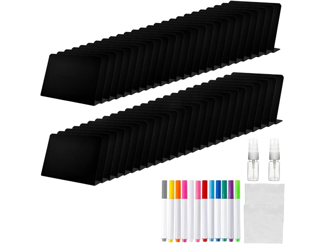 Conjunto De 50 Marcadores Lugar Compactos Em Formato L, Com Lousa E Caneta Apagável, Ideais Para Sobremesas, Padarias