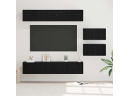 Vidaxl Conjunto De Móvel De Tv 6 Pcs Carvalho Preto Madeira Processada