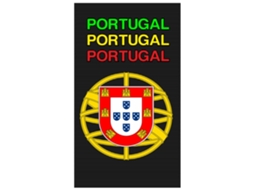 Toalha De Praia Microfibra Preta Escudo Portugal Triplo