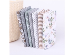 Pacote com 7 tecidos de algodão branco para patchwork