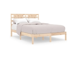 Bed Frame, Bed Frames Vidaxl Marrom Madeira (135 X 190 Cm)