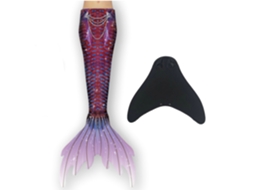 Cauda de Sereia com Monofin Vermelho Escuro BRILVIBERA