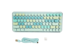 Teclado Mecânico LAXISCREED Bluetooth Sem Fio Retrô