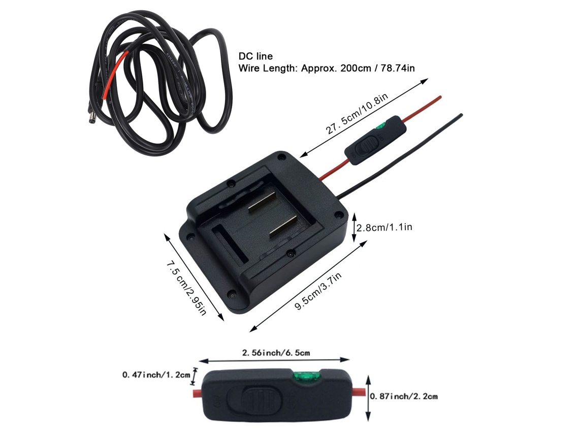 Laxiscreed Antena De Mini Discos Com Cabo De Alimentação E Fusível De 30a Para Baterias De 18v
