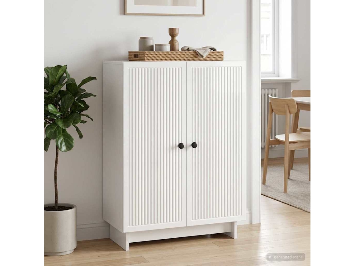 Vidaxl Buffet Branco Brilhante 66 X 34,5 X 90 Cm Derivados De Madeira