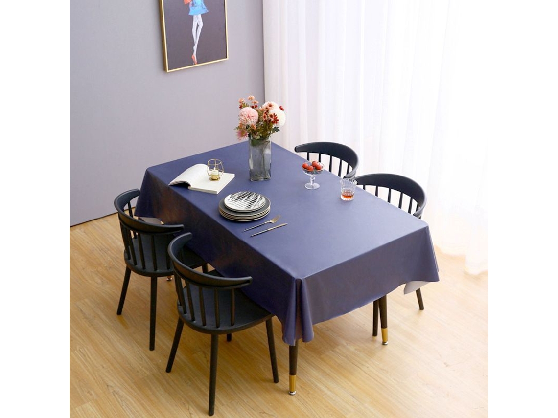 2026 mantel Retangular de Pvc Azul Marino, Resistente À Água e Óleo, 54x78 Polegadas para Mesa, Festa e Camping