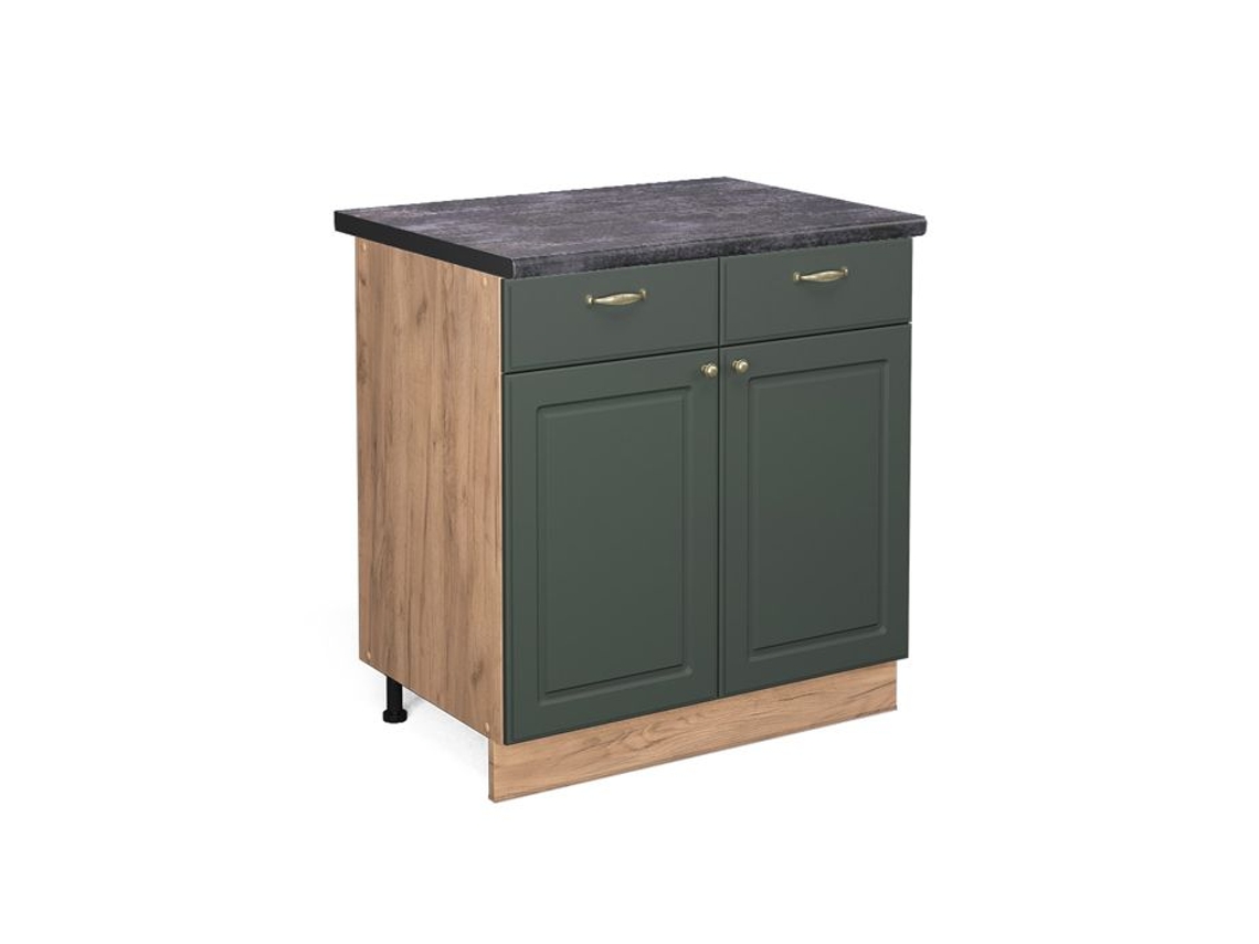 Móveis de cozinha Fame-Line, 80 cm, PT Antracite, Country Gold Green, Vicco