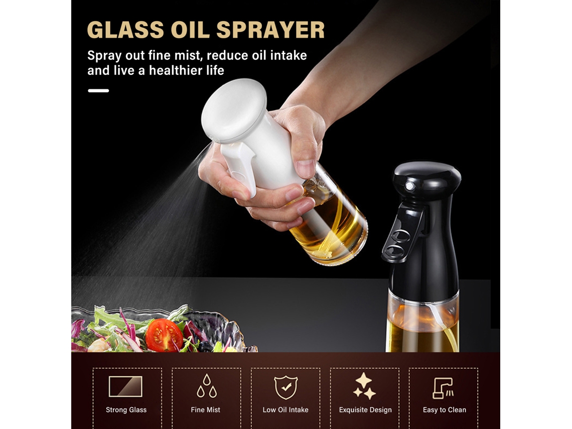 Pulverizador de Óleo de Vidro 200ml de Alta Qualidade para Cozinhar, Assar, Grelhar, Barbear S/MARCA