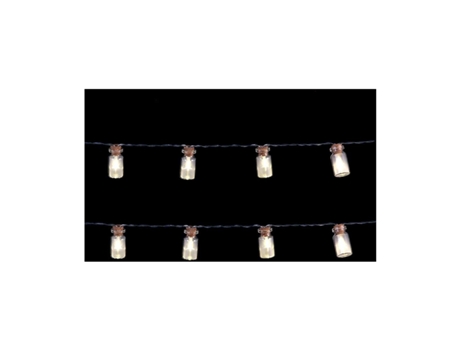 GRINALDA FRASCO BRANCO QUENTE 10 LEDS FUNCIONA A PILHAS 120X2,5X8CM