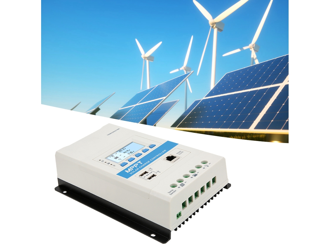 Controlador De Carga Solar Mppt Laxiscreed 12v/24v Com Display E Interface Usb Inteligente