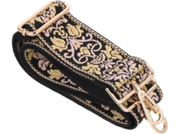 Alça De Embalagem Larga, Bordada E Ajustável Em Lona Étnica