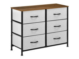 Cômoda Lateral, 6 Gavetas de Tecido, 80x30x62.5cm BTFORUS