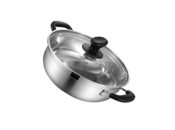Panela De Aço Inoxidável Para Fondue Com Tampa De Vidro, Design Twoflavor, Panela De Indução Com Alças.