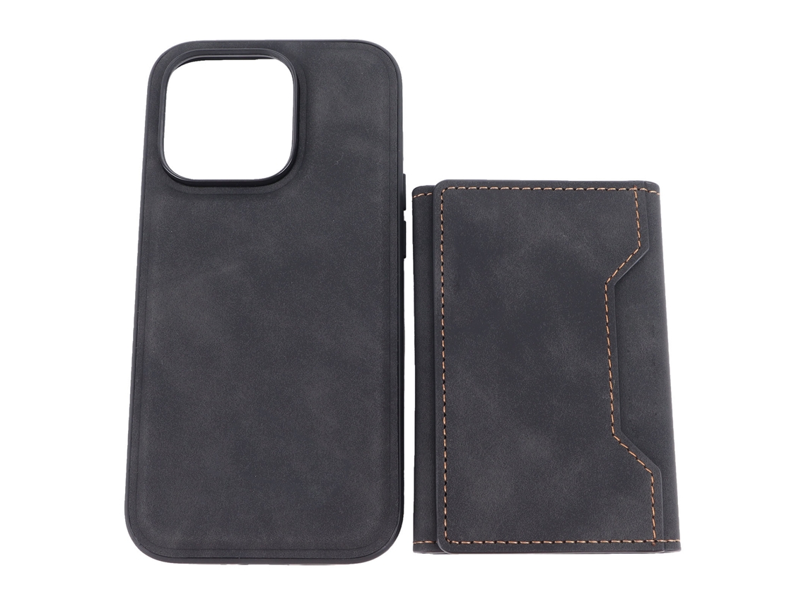 Capa de Couro Preto LAXISCREED para Iphone14pro