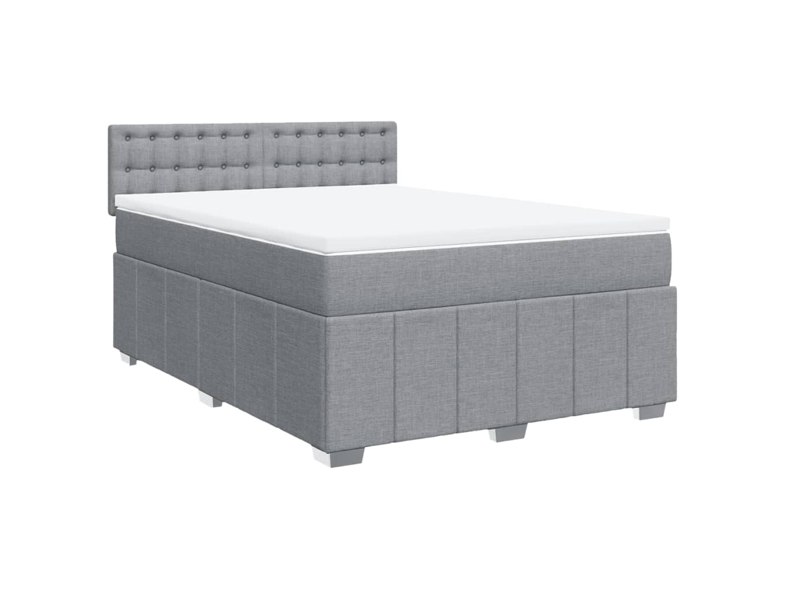 Box Spring Bed, Box Spring Beds Vidaxl Cinzeto Tecido (140  X  190  Cm)