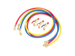 Mangueira de carga de refrigerante R134a R12 R22 1/4'' SAE 1,524m com válvula de esfera
