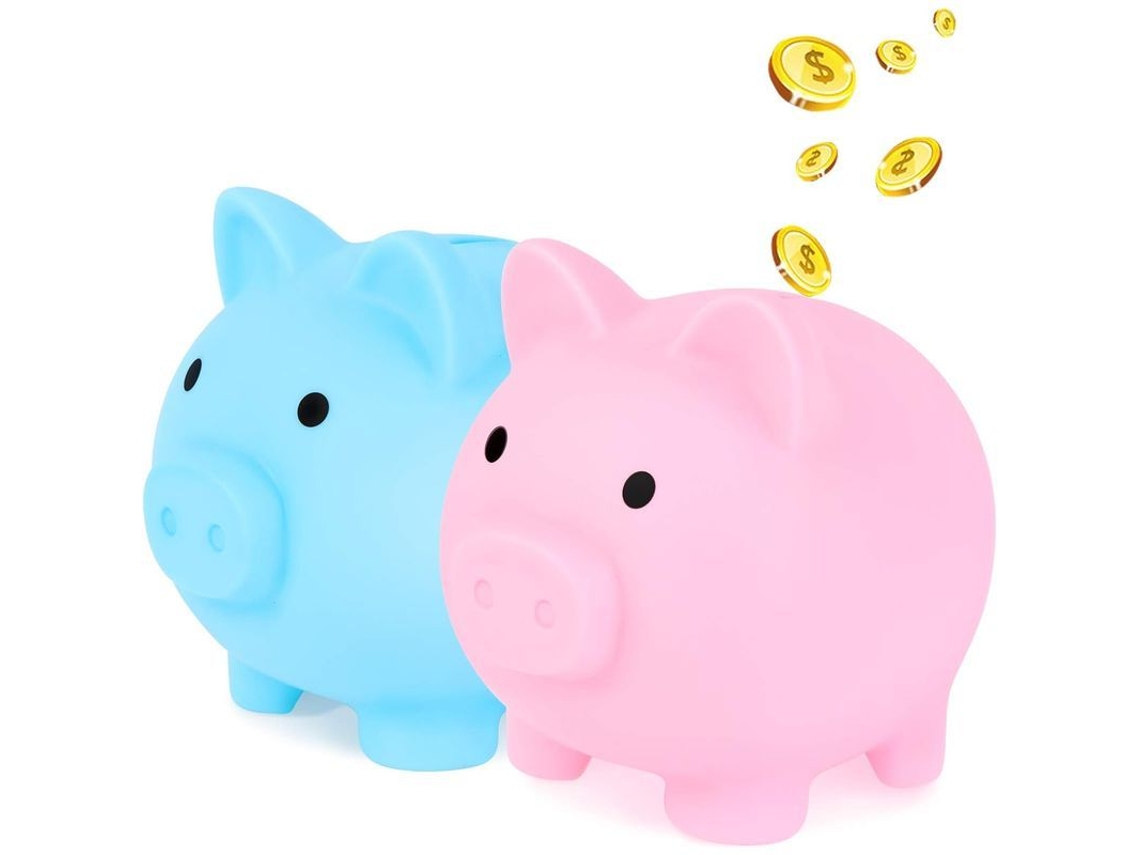 2 Unidades Caja De Ahorros De Cerdo Bonito Plástico Para Niños Y Adultos