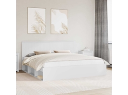 Vidaxl Estrutura Da Cama Com Cabeceira Branco 200 X 200 Cm