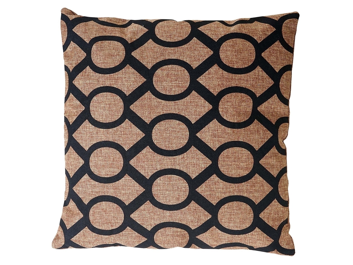 Coussin Marron/noir 45x45 Cm Déhoussable Dec04073