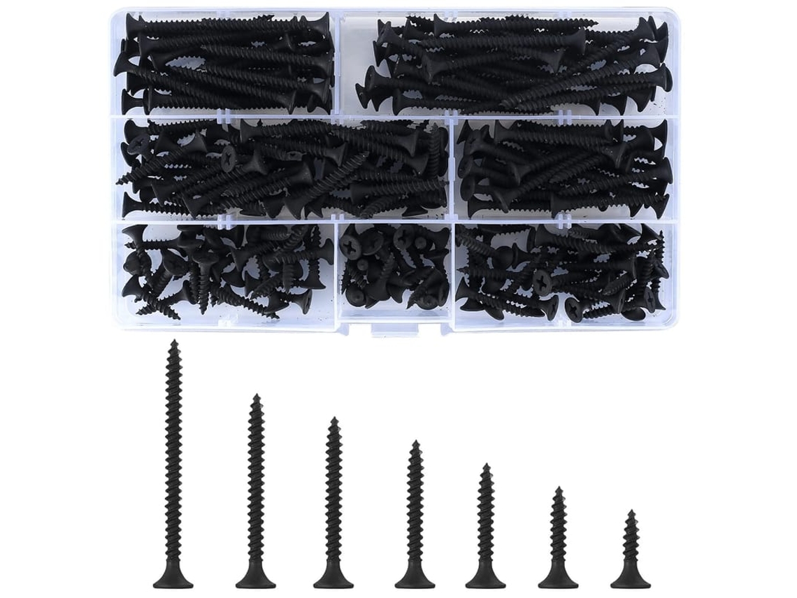 220 Parafusos Auto-atarraxantes De Aço Carbono, Cabeça Chata Philips, Para Madeira, Drywall E Metal