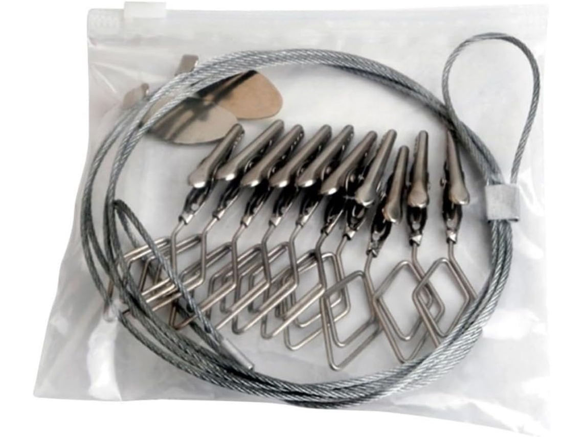 Conjunto 10 Prendedores Fotos Removíveis Metal Cabeça Dupla Prateados Decoração Parede Padrão Diamante Ideais GOKOCO