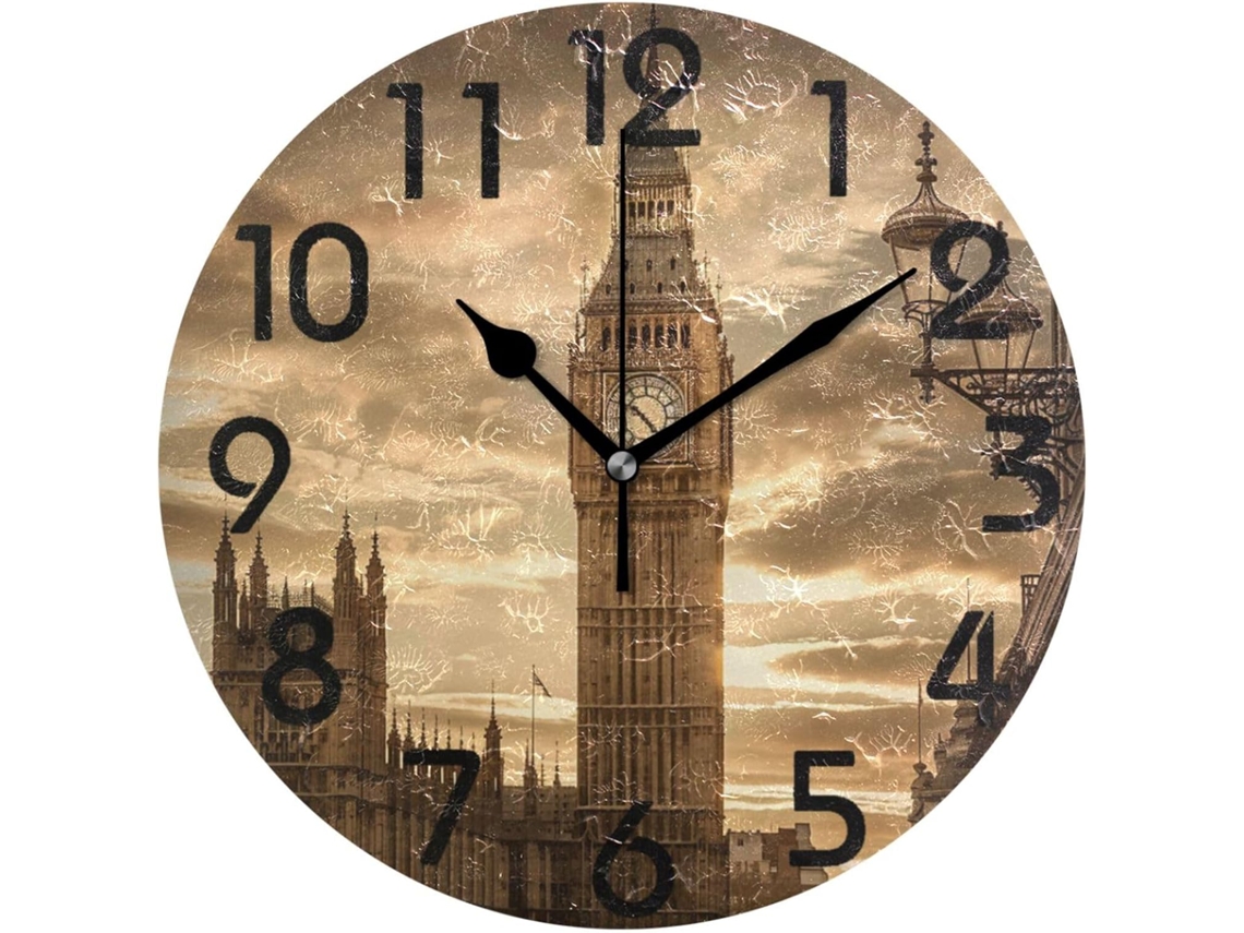 Relógio De Parede Decorativo, Relógios De Parede Modernos Para Escola, Café, Escritório, 25 Cm, Pôr Do Sol O