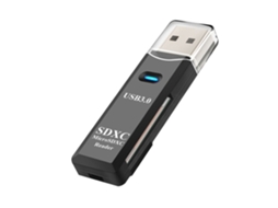 Leitor De Cartões Usb 3.0 Preto, 2 Em 1 Para Sd/tf, Alta Velocidade, Compacto Com Led Indicador